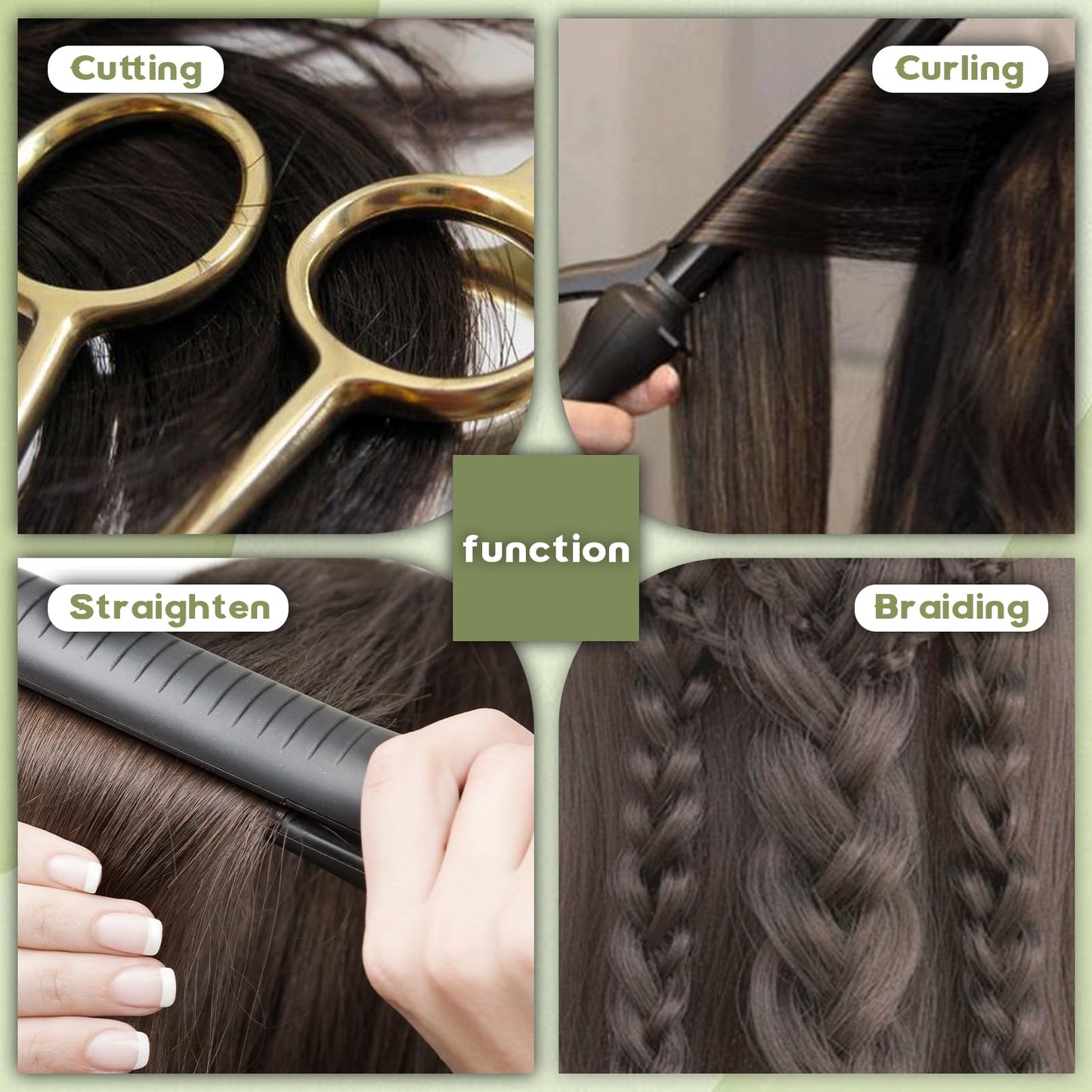 Mannequin Head with Hair 28“ Cosmetology Manikin Doll Head Mannequin Head for Braiding Hairstylists Cosmetology Students Practice Styling with Free Clamp (606-black-4#)