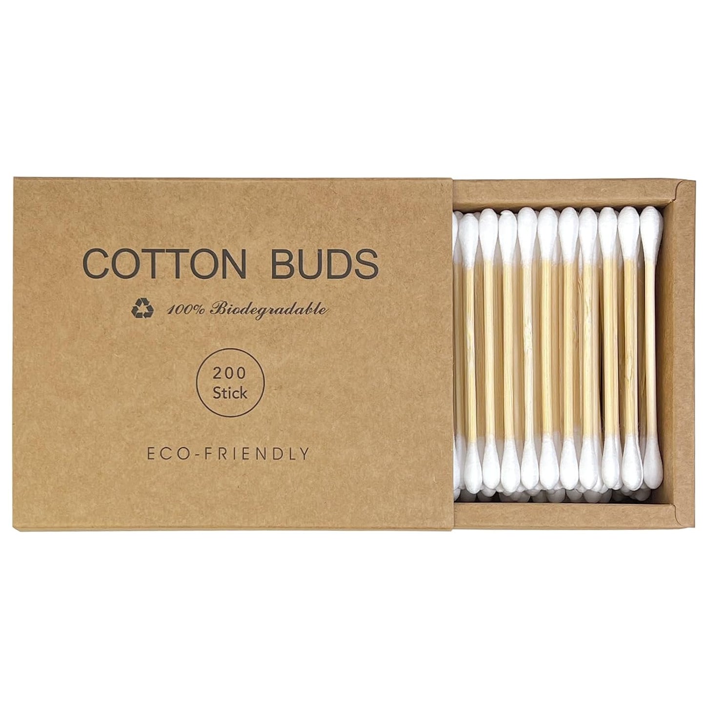 Bamboo Cotton Swabs - Biodegradable Double-Tipped Applicators for Makeup & Personal Care | 1000 Count, Gentle & Absorbent