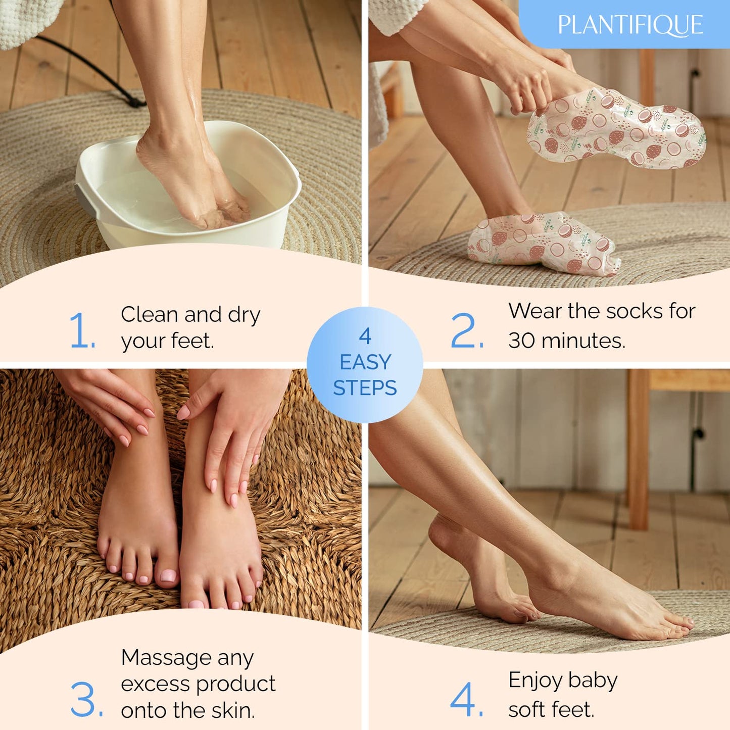 Korean Foot Mask - Hydrating Shea Butter Socks for Dry, Cracked Feet | 2 Pairs for Soft Heels & Intense Moisturizing