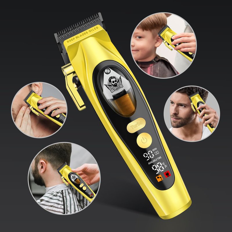 HIENA PRO Professional Cordless Hair Clippers for Men, Hair & Beard Trimmer Hair Cutting Kits, Adjustable DLC Blade Barber Clipper, Gift for Men