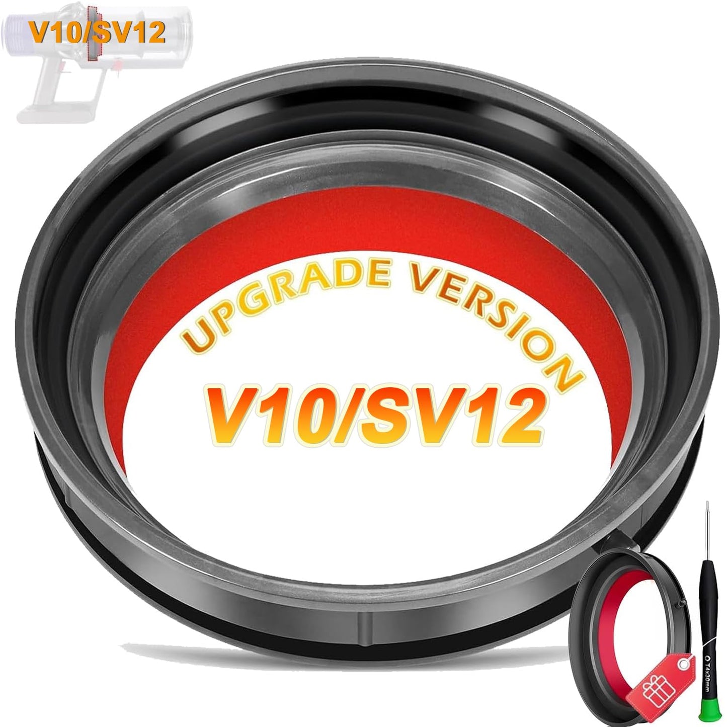 2026 Dust Bin Top Fixed Sealing Ring Replacement Part Compatible with Dyso.n Cyclone V10 SV12 Vacuum Cleaner, Dust Bucket Dirt Cup Bin Parts Replacement Accessories