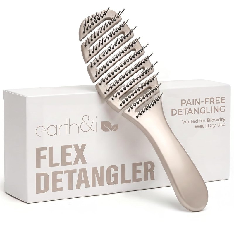 Pain-Free Flex Detangler Brush - 360 Omni-Flex for All Hair Types | Anti-Breakage, Non-Slip Grip