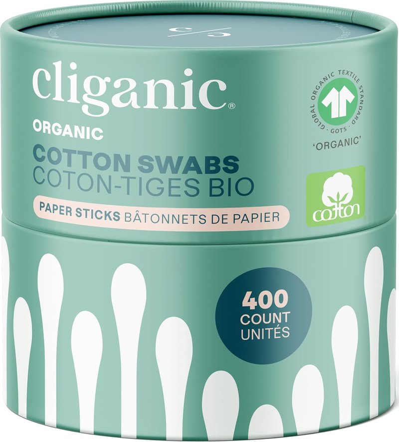 Organic Cotton Swabs - 400 Count Hypoallergenic & Chlorine-Free | Soft, Gentle & Absorbent