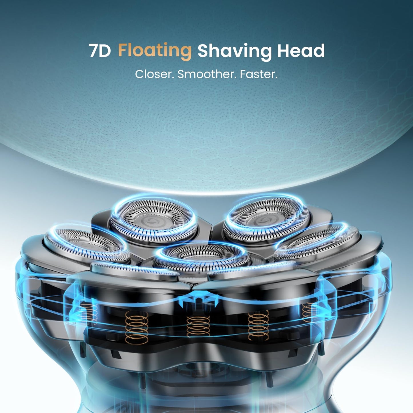 MAXGROOM® PRO 7D Head Shaver for Bald Men, Electric Head Razor with 7D Flexible Blades, Long Battery Life, IPX6 Waterproof, LED Display, 2 Speed Settings, Cooling Design, Premium Gifts for Men