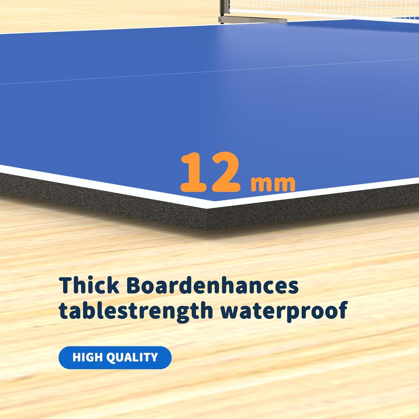 Ping Pong Table Top - 8x4 FT Foldable Indoor Table Tennis Conversion with Net & Foam Padding | Ideal for Game Rooms
