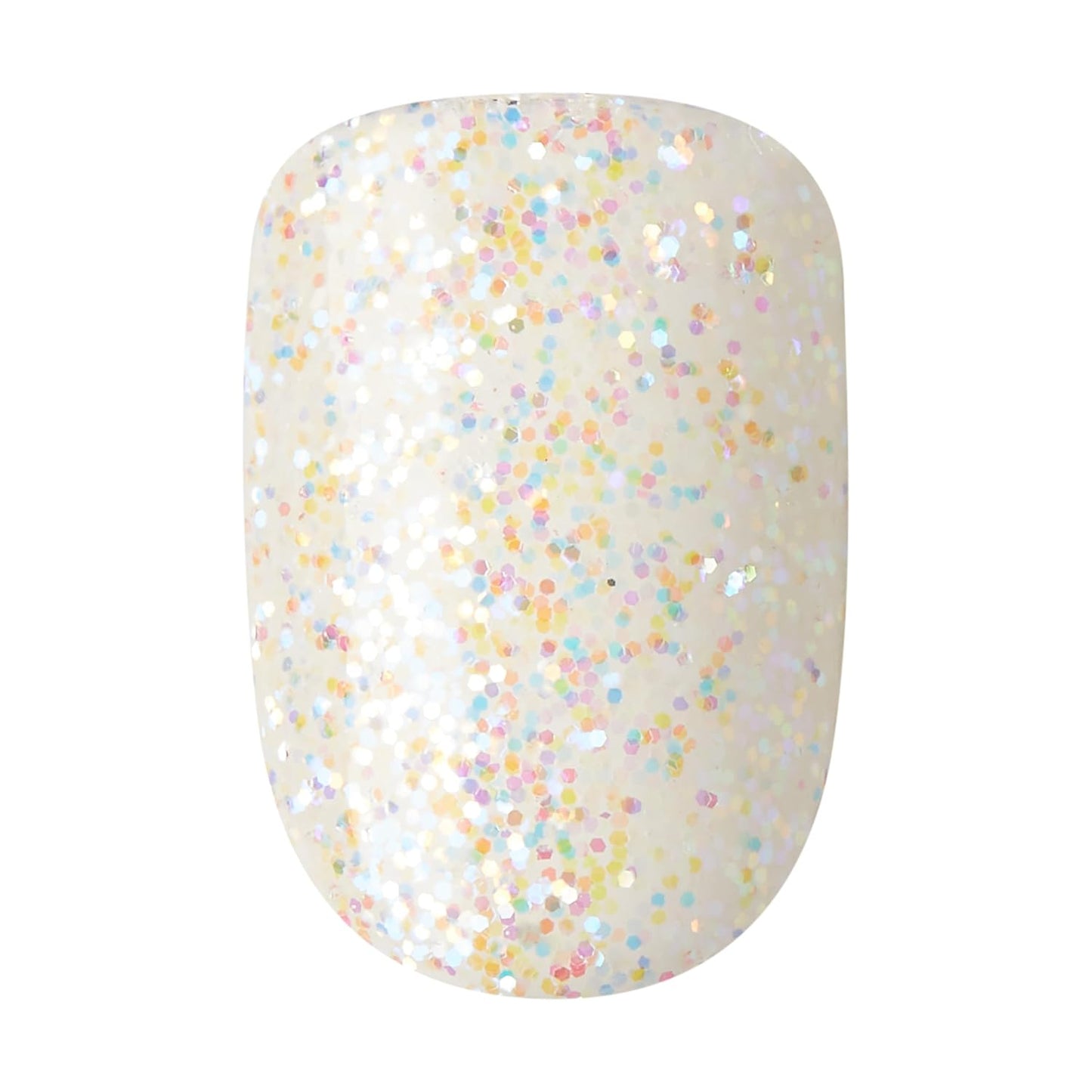 KISS Impress Press-On Nails - Light Blue, Lavender & White Glitter | Short Squoval Shape, 30 Nails & Accessories