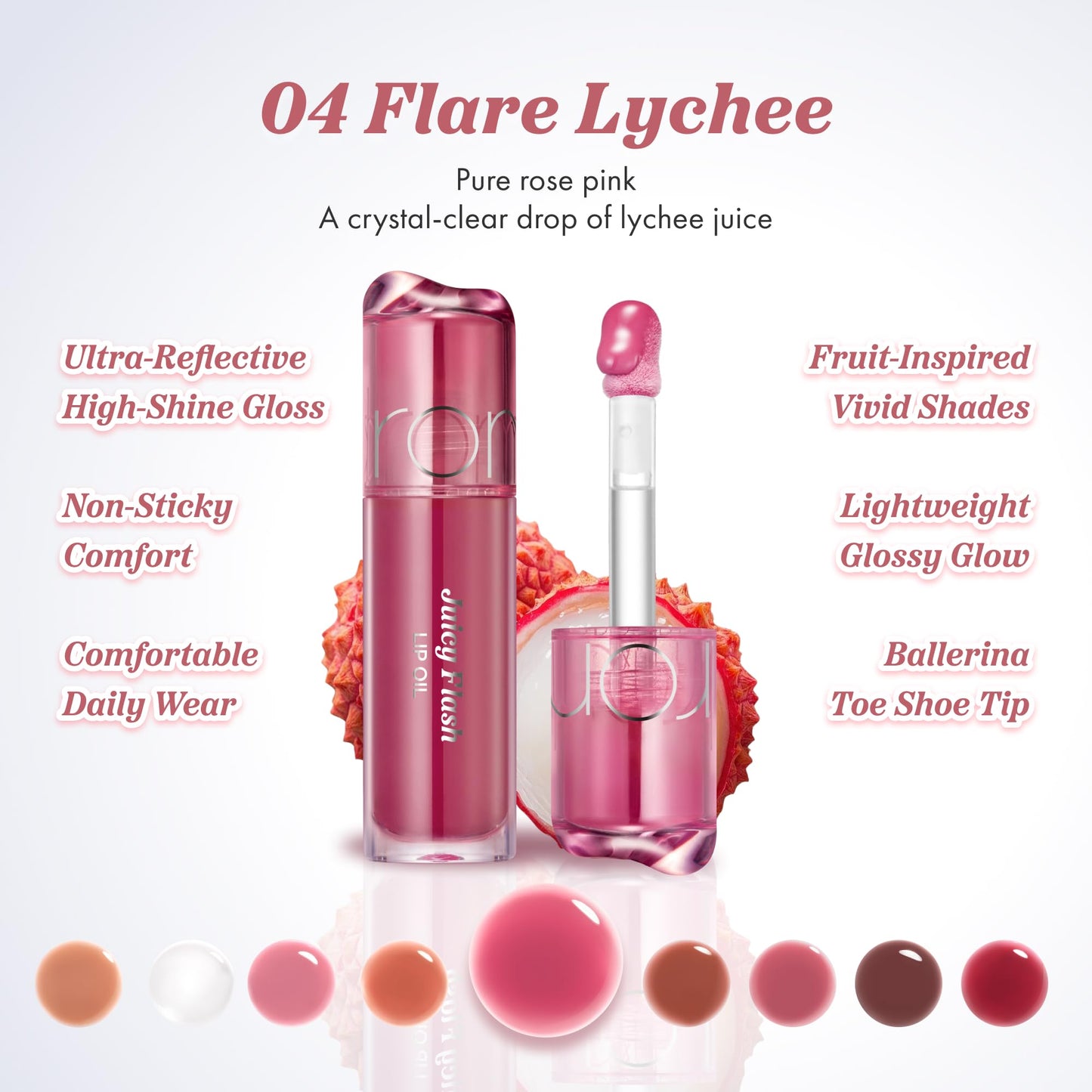 rom&nd JUICY FLASH LIP OIL 04 FLARE LYCHEE