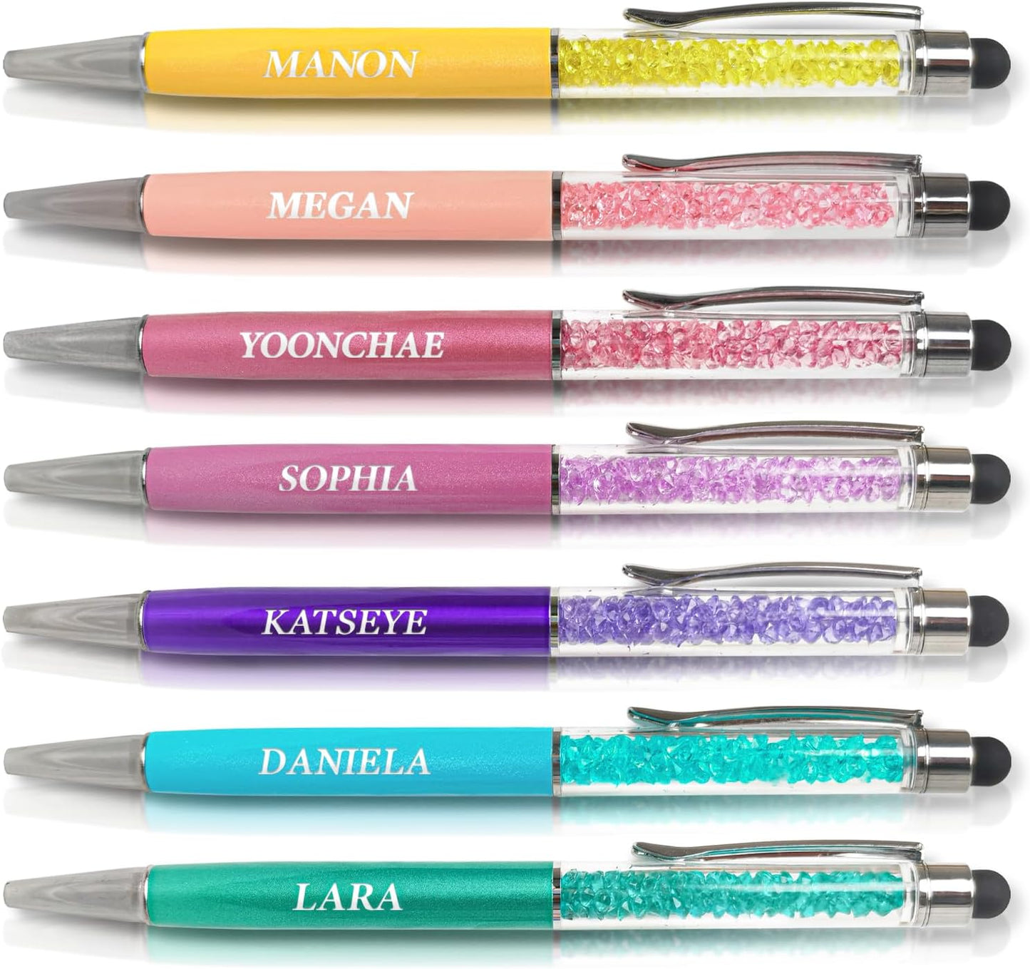 K-Pop Ballpoint Pens Set for KATSEYE Fans - 7 PCS Twist Retractable Black Pens with Stylus | Office Supplies