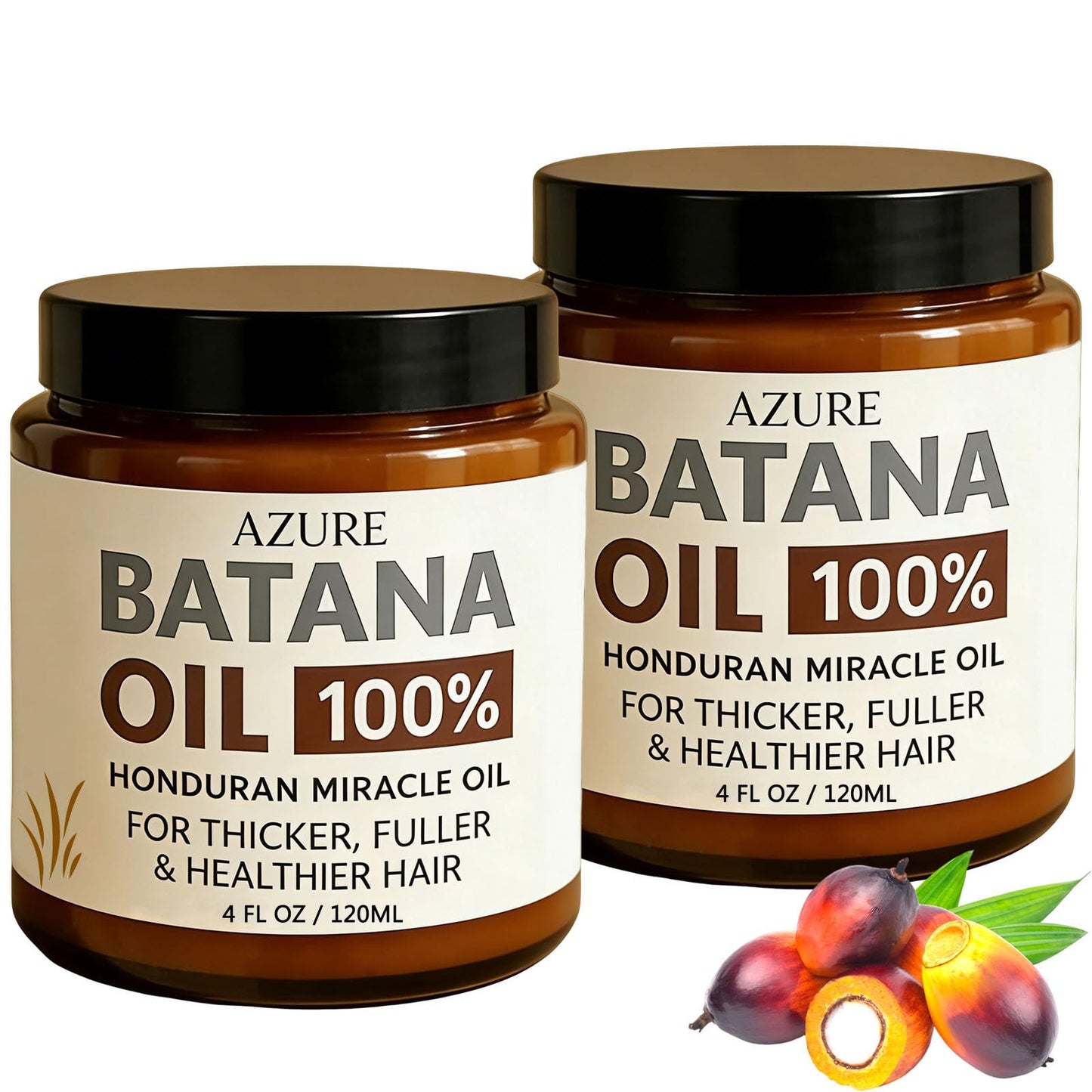 SilkHause Azure Batana Oil for Hair Growth – Honduran Miracle Oil Organic, 100% Pure, Hydrating Oil for Thicker, Stronger Hair and Scalp Health, 4 Fl Oz (2PCS)