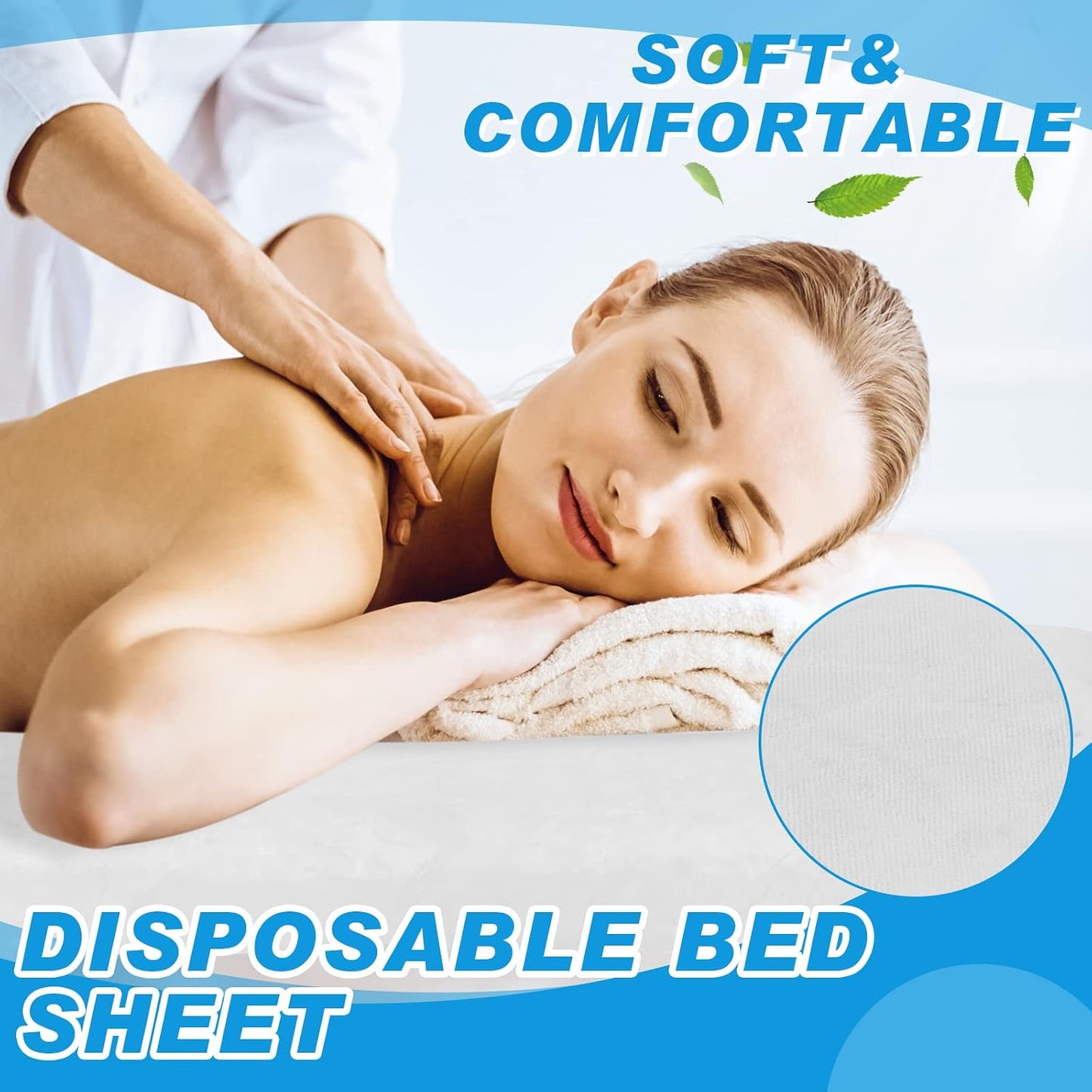 Disposable Fitted Sheets - 50 Pcs Waterproof Oilproof Massage Bed Covers | 39 x 87'' White