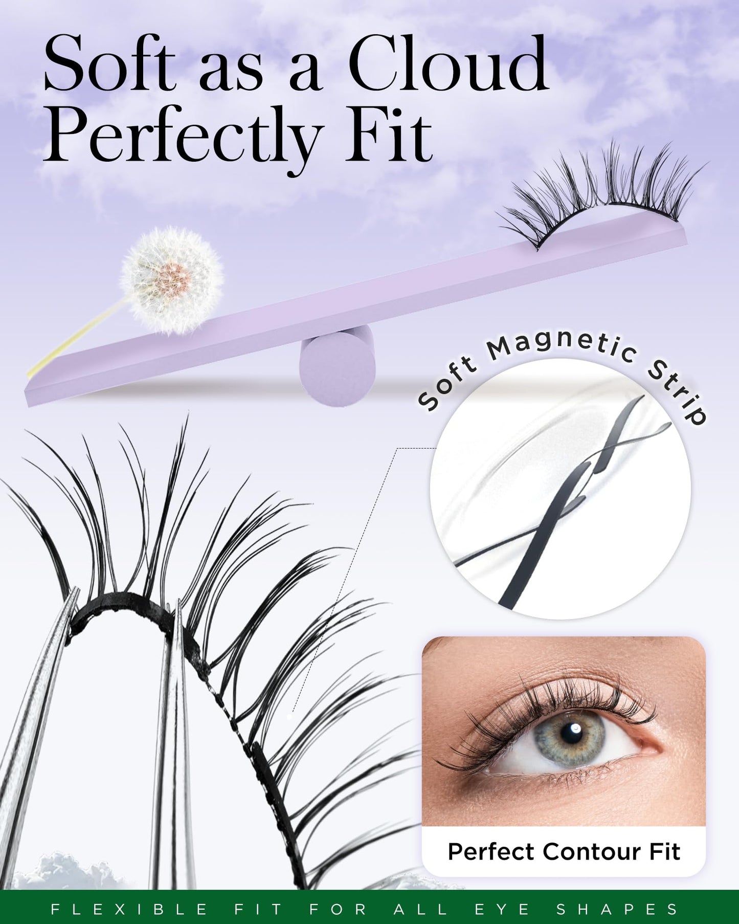 BEYELIAN Magnetic Eyelashes with Applicator, Upgrade Soft Magnetic Lashes Portable Magnetic Eyelashes Natural Look, Reusable, No Glue Needed Fales Eyelashes for Eye YT25 (All-In-One & Comfortable)