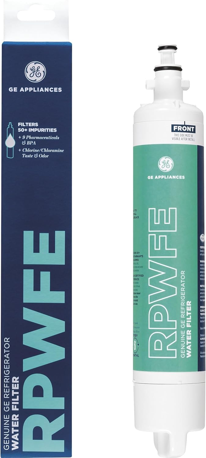 GE Refrigerator Water Filter - Genuine RPWFE Replacement | Reduces Lead, Sulfur & 50+ Impurities - 1 Pack