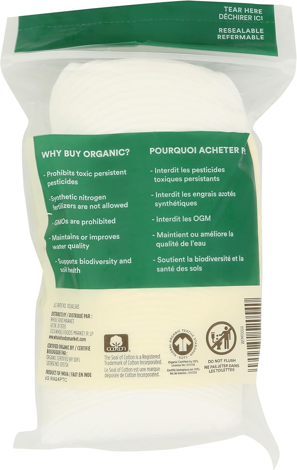 Organic Cotton Exfoliating Ovals - 50 Count for Gentle Skin Care