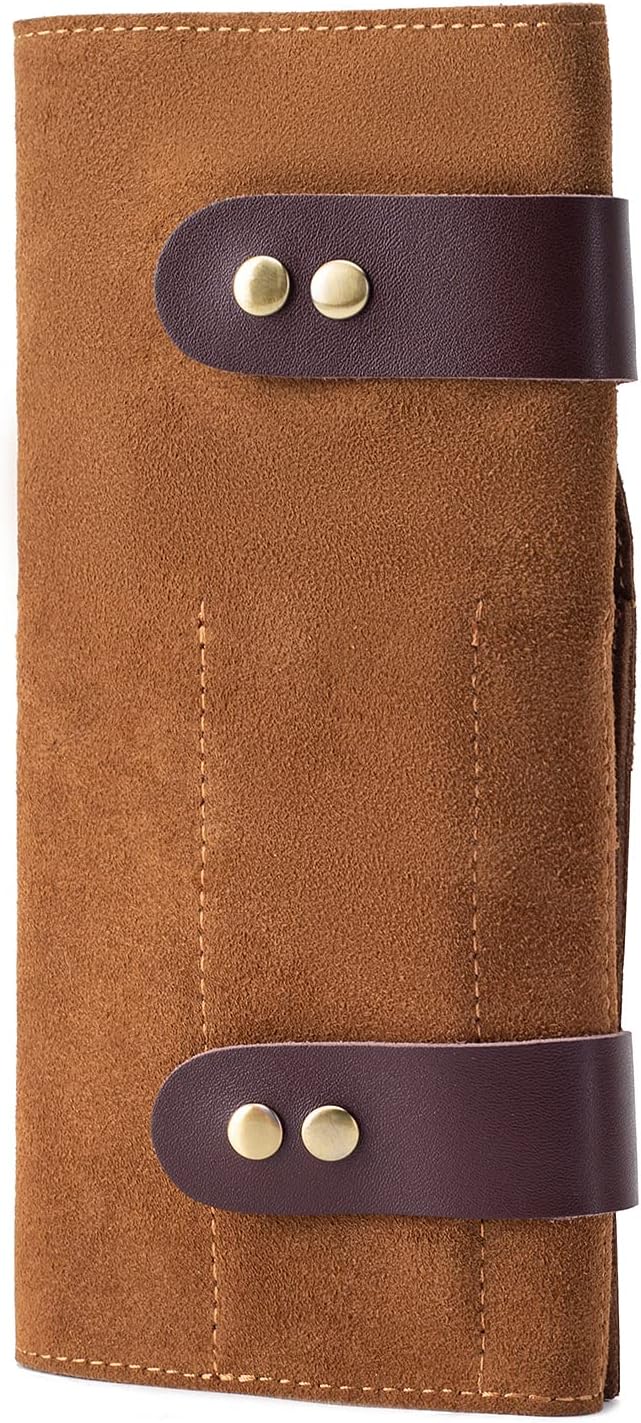 Hair Stylist Scissor Holder Pouch - Real Leather Organizer Bag for Salon Tools | Brown