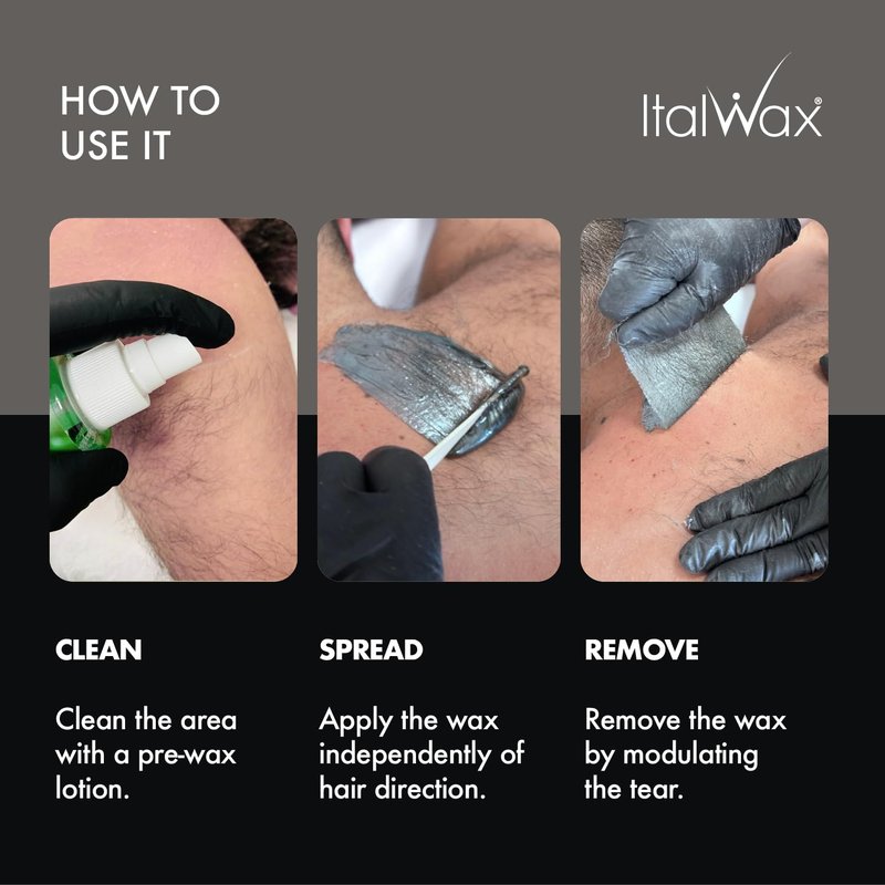 Italwax Pour Homme - 500g / 1.1lb - Hard wax beads for hair removal - Special for man - Natural formulation - Easily removes coarse hairs - Ideal for barber shops