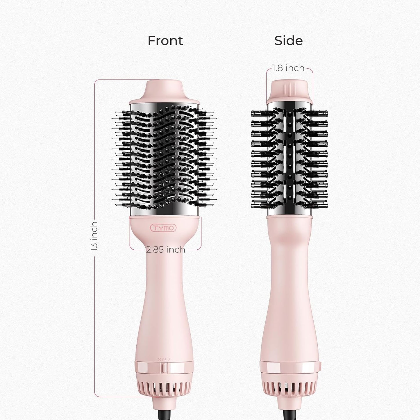 Tymo Hair Dryer Brush - 4-in-1 Ionic Volumizer & Hot Air Straightener | Pink, 2.85 Inch Oval Barrel