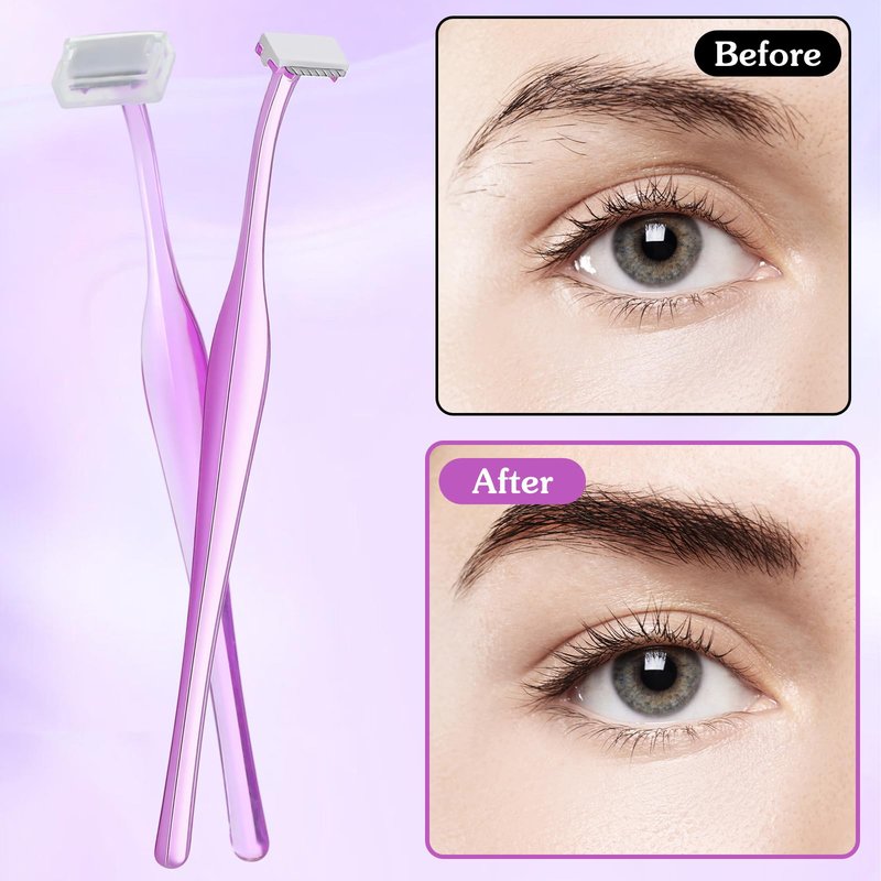 12 PCS Small Eyebrow Razors, T Shape Facial Razor Microblades Facial Hair Removal Eye Brow Razors with Protective Cover Mini Face Shavers for Peach Fuzz and Fine Hair