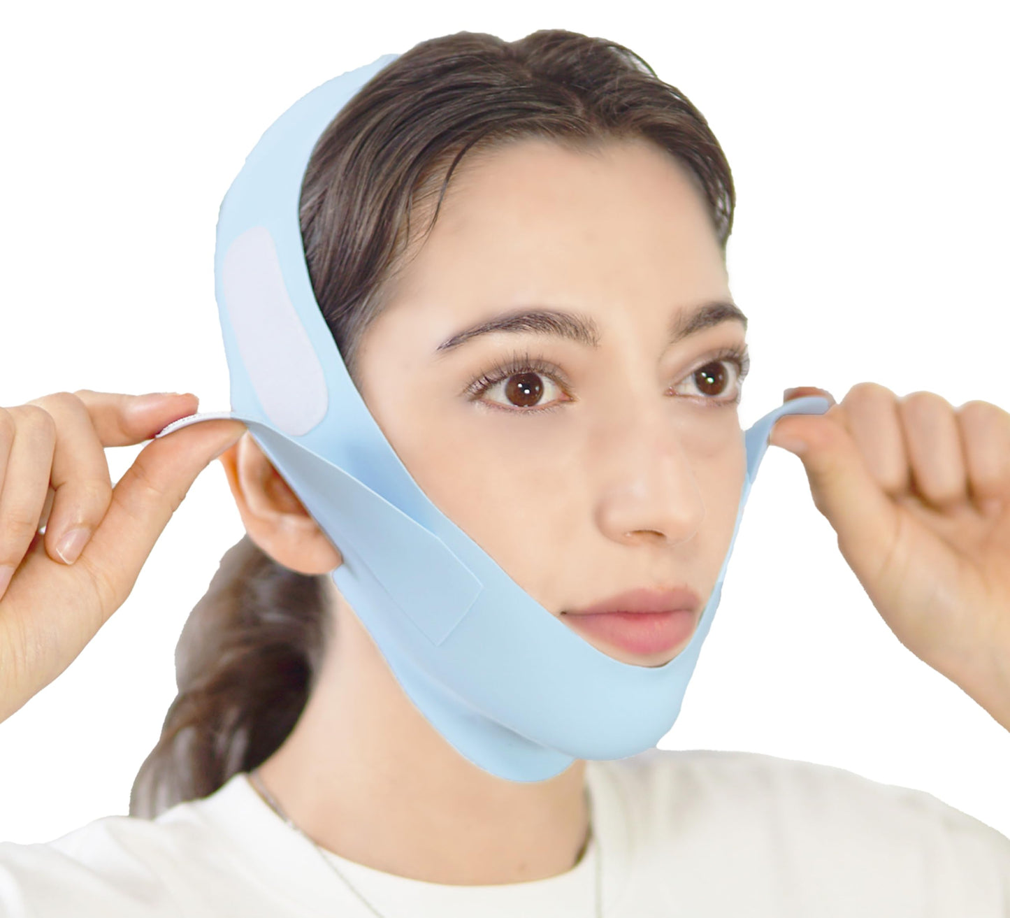 V Line Lifting Mask Chin Strap for Sleeping, Face Lifting Strap, Chin Strap, V Line Mask, Jawline Shaper, Jaw Strap, Double Chin Reducer,Face Lift Tape & Snoring Solution (Blue~)