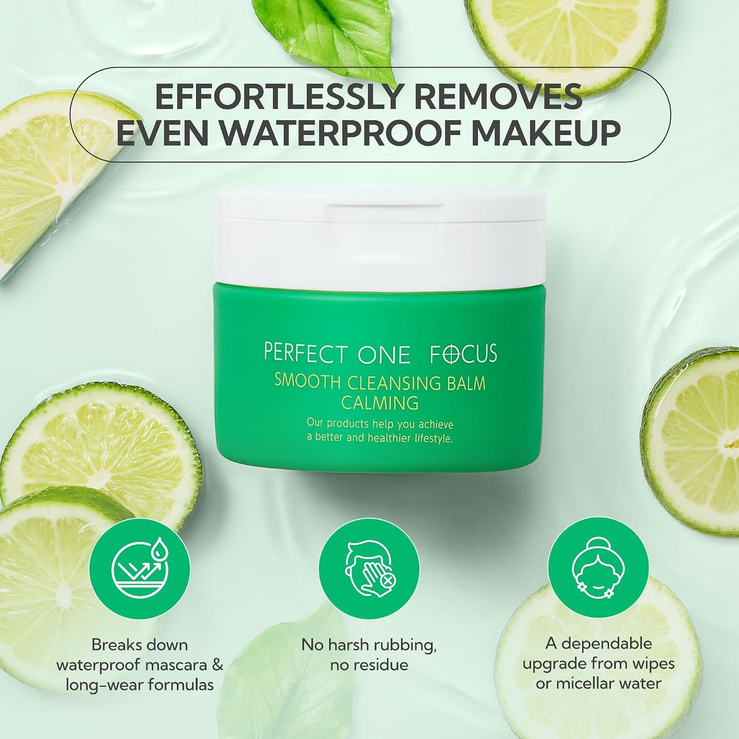 Smooth Cleansing Balm Makeup Remover - Hydrating Face Cleanser with Vitamin C, AHA & Ceramides | 2.64 oz, Lime & Orange