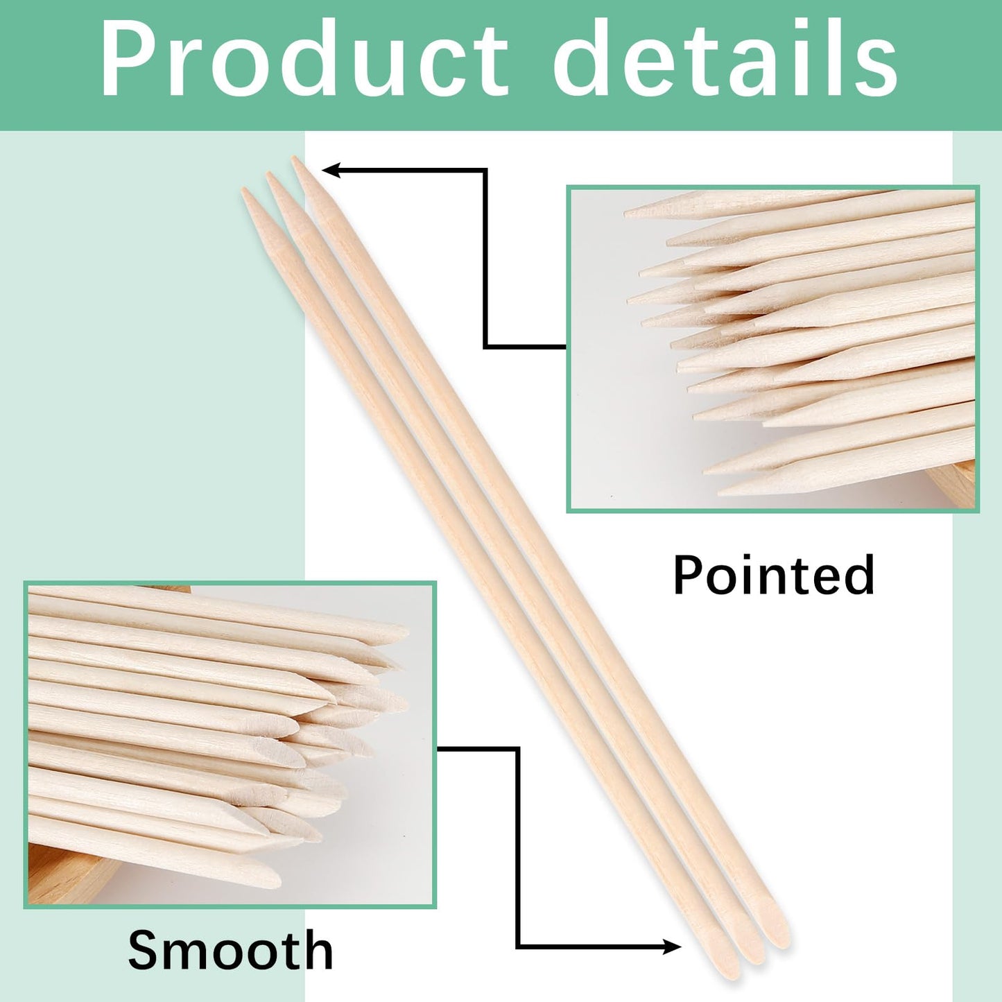 800 Pcs Orange Wood Sticks for Nails, Double Sided Multi-Use Wooden Cuticle Pusher Sticks Disposable Manicure Pedicure Tool Cuticle Stick for Nails, Eyebrow Waxing, Facial Hair Removal