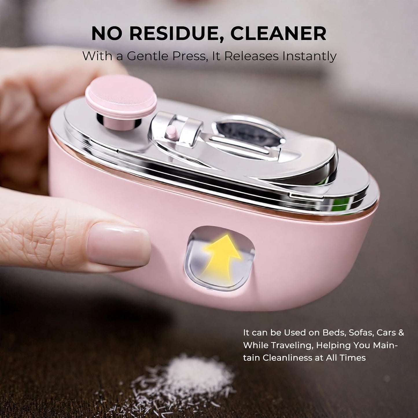 Electric Nail Clippers for Seniors - 3-in-1 Adjustable Dual-Slot, 3-Speed Trimming & Sanding | Pink, Night Lighting, 1PCS