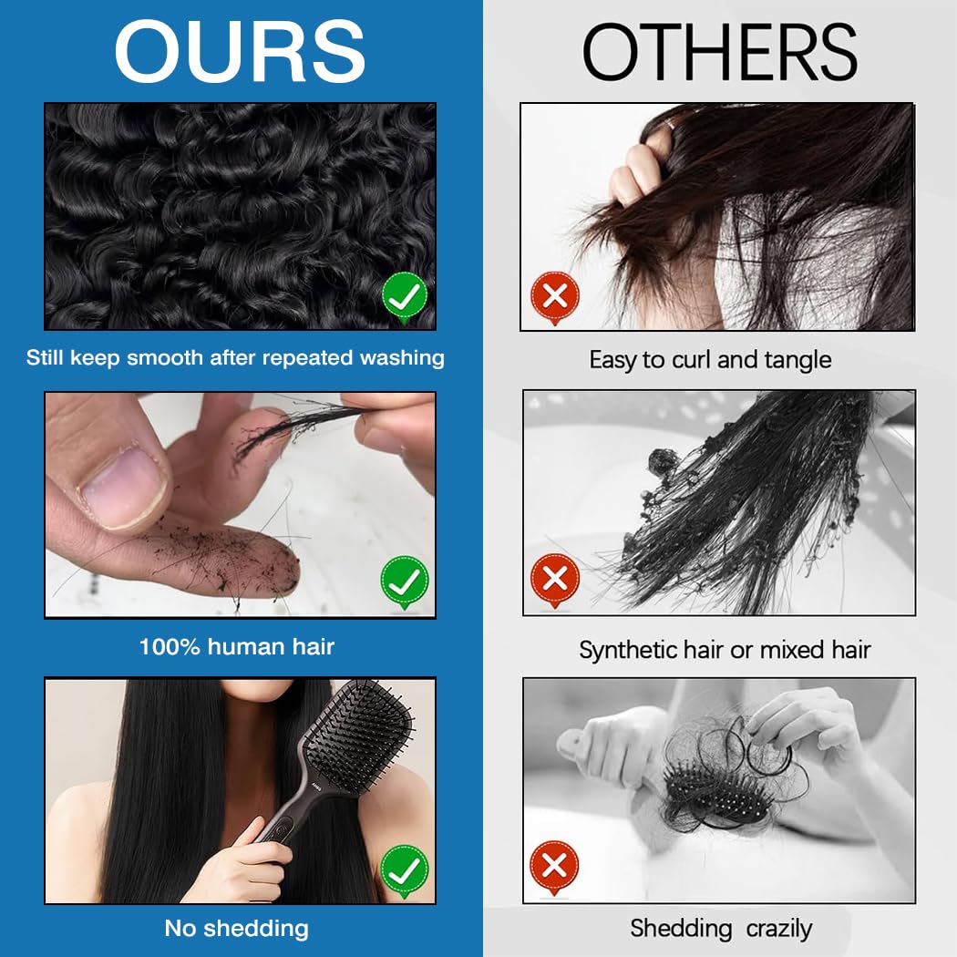 Burmese Curly Hair Bundles - 100% Unprocessed Human Hair Extensions | Wet & Wavy, 18-24 Inch, Natural Black