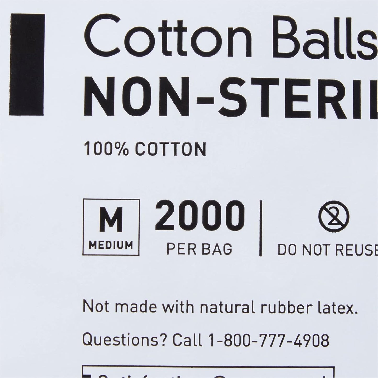 McKesson Cotton Balls - 100% Pure Cotton for Face & Nail Polish Remover | 2000 Count, Medium Size