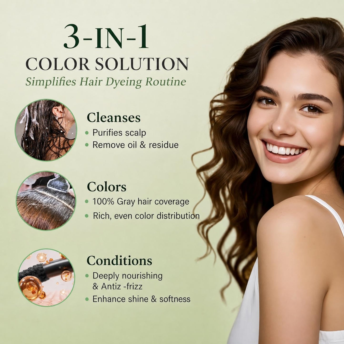Natural Hair Color Shampoo for Gray Coverage, Instant Red Hair Dye Shampoo 3 in 1, Shampoo Hair Dye Works in Minutes, Red Hair Shampoo, Shampoo Para Canas for Women and Men