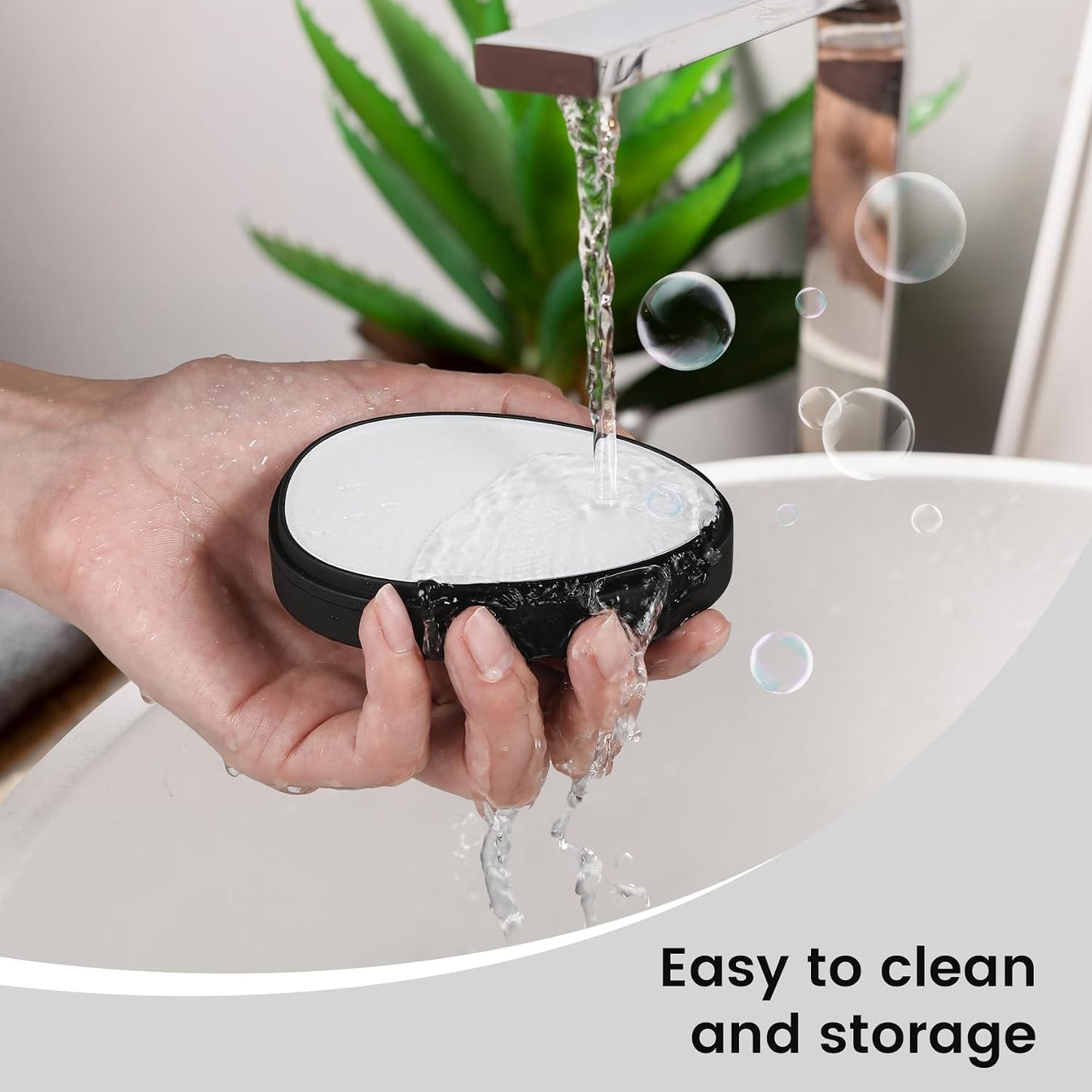 Nano Glass Foot Pumice Stone Callus Remover - Gentle Foot File Scraper for Dead Skin | Portable Pedi Egg Tool - Black