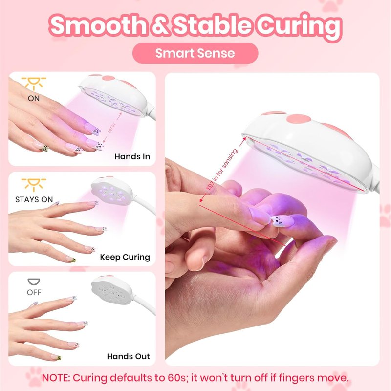 Beetles Gooseneck UV Nail Lamp - Mini LED Nail Light with 3 Timers & Smart Sensor | Portable Gel Polish Dryer