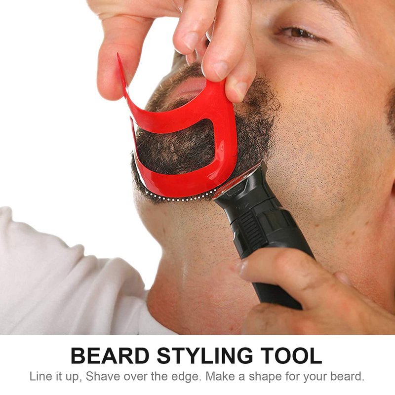 Healifty Goatee Shaving Template Shaping Edge Up Tool for Goatee Trimming Lineup Beard Grooming Kit for Men Barber Supplies 2pcs