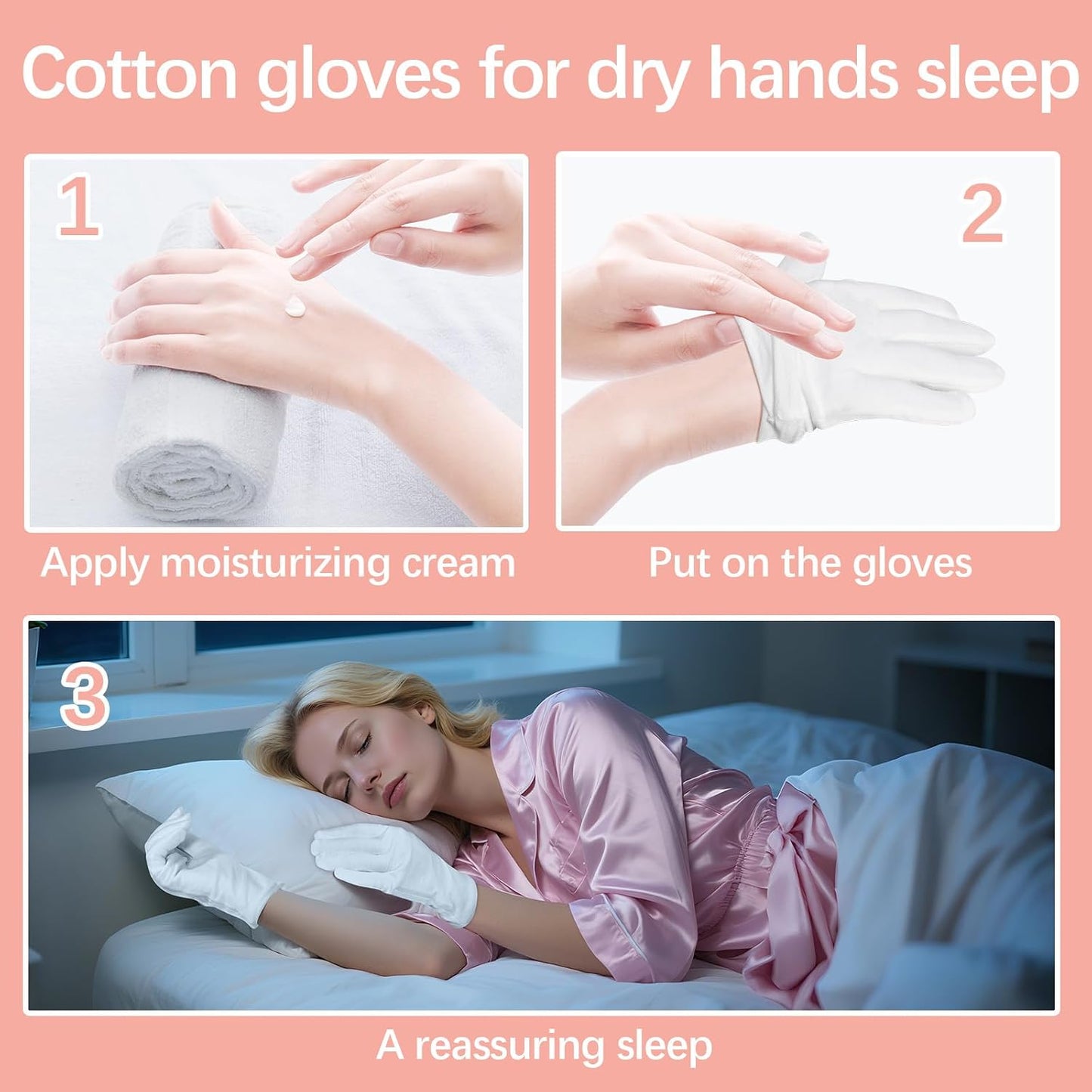 Cotton Sleep Gloves for Eczema Relief - 36 Pcs Moisturizing White Gloves for Men & Women | Soft Stretchable Design