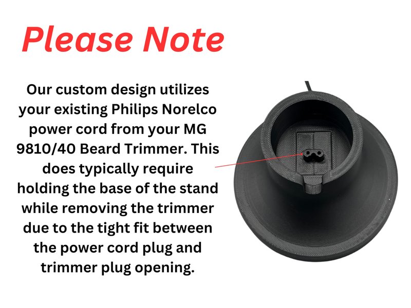 HOYT DESIGN Charger Stand, Compatible with Philips Norelco Beard Trimmer 9000 Prestige, BT9810/40, Base, Cradle, Matte Black (Shaver and Power Cord NOT Included)