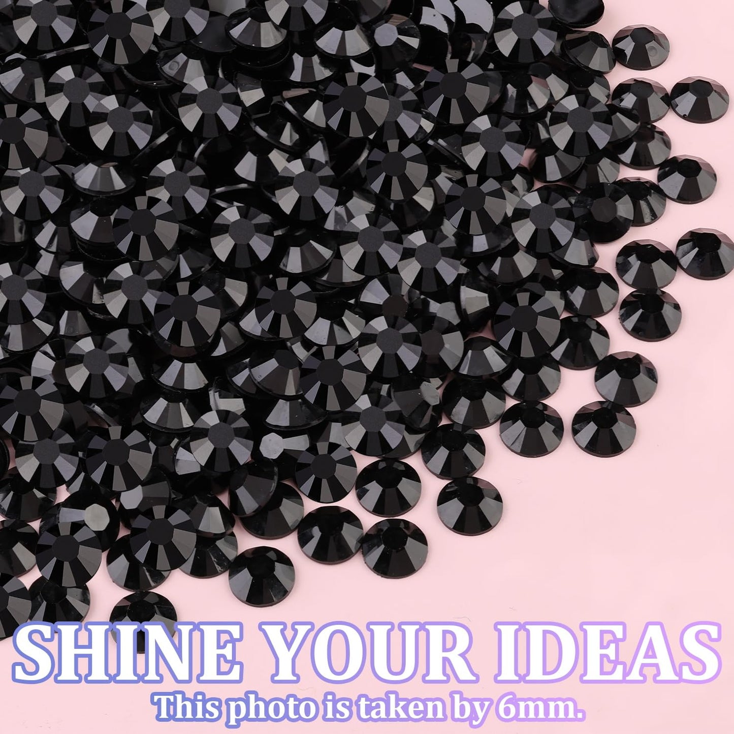 32000 Pcs Black Rhinestones - Flatback Resin Gems for Bedazzling | Jewelry Glue & Tweezers Included