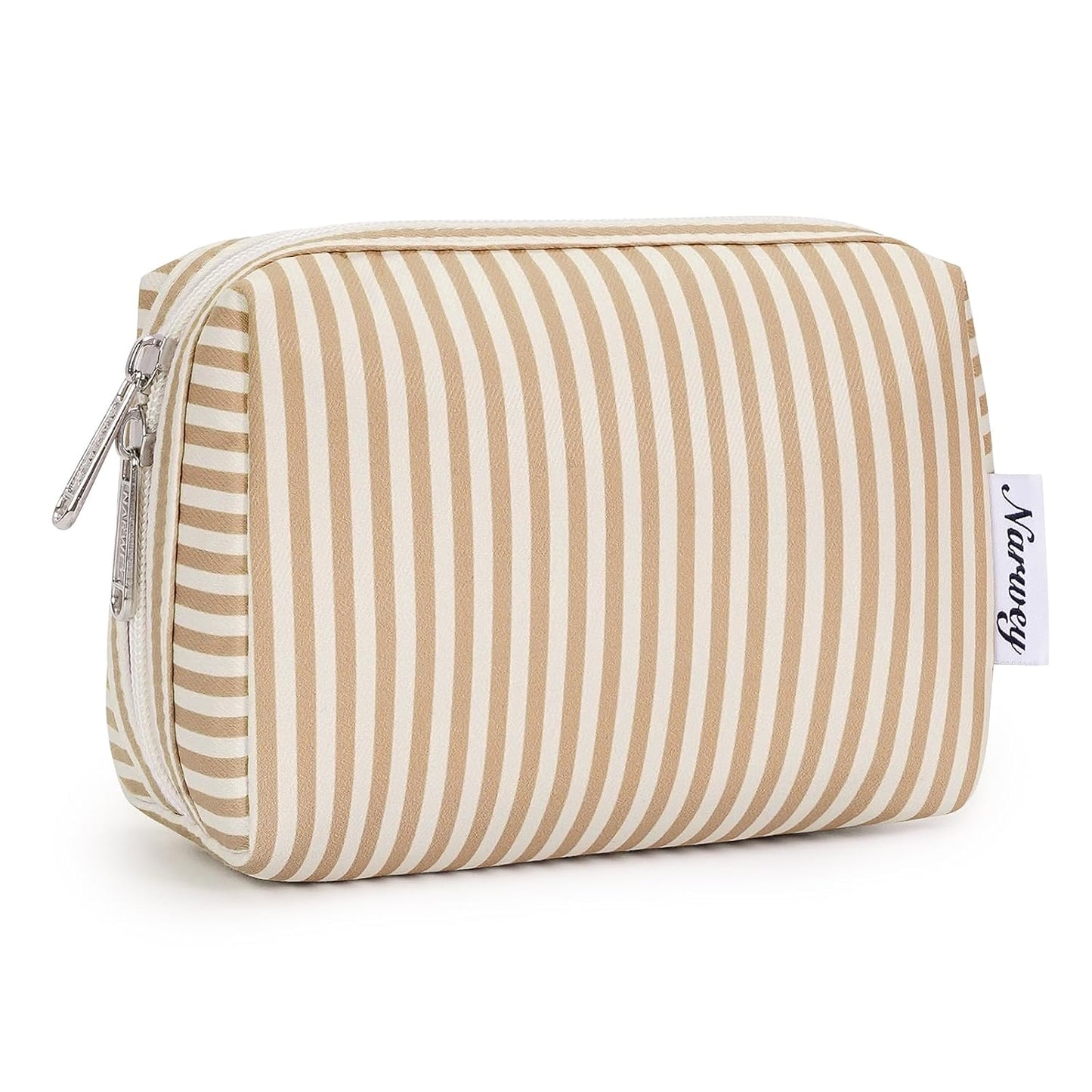 Checkered Makeup Bag - Travel Cosmetic Organizer with Compartments | Large Sky Blue Checkerboard