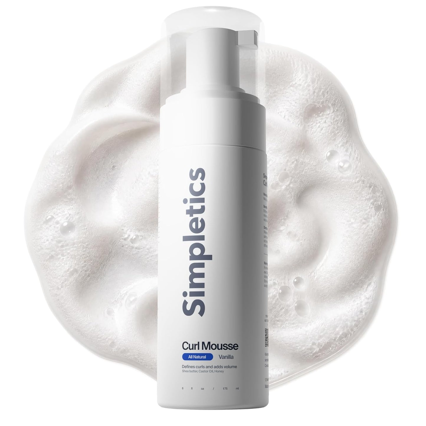 Curl Mousse for Curly, Wavy & Coily Hair - Lightweight Foam with Soft Hold, Frizz Control & Warm Vanilla Scent | Infused with Shea Butter, Baobab Oil & Honey