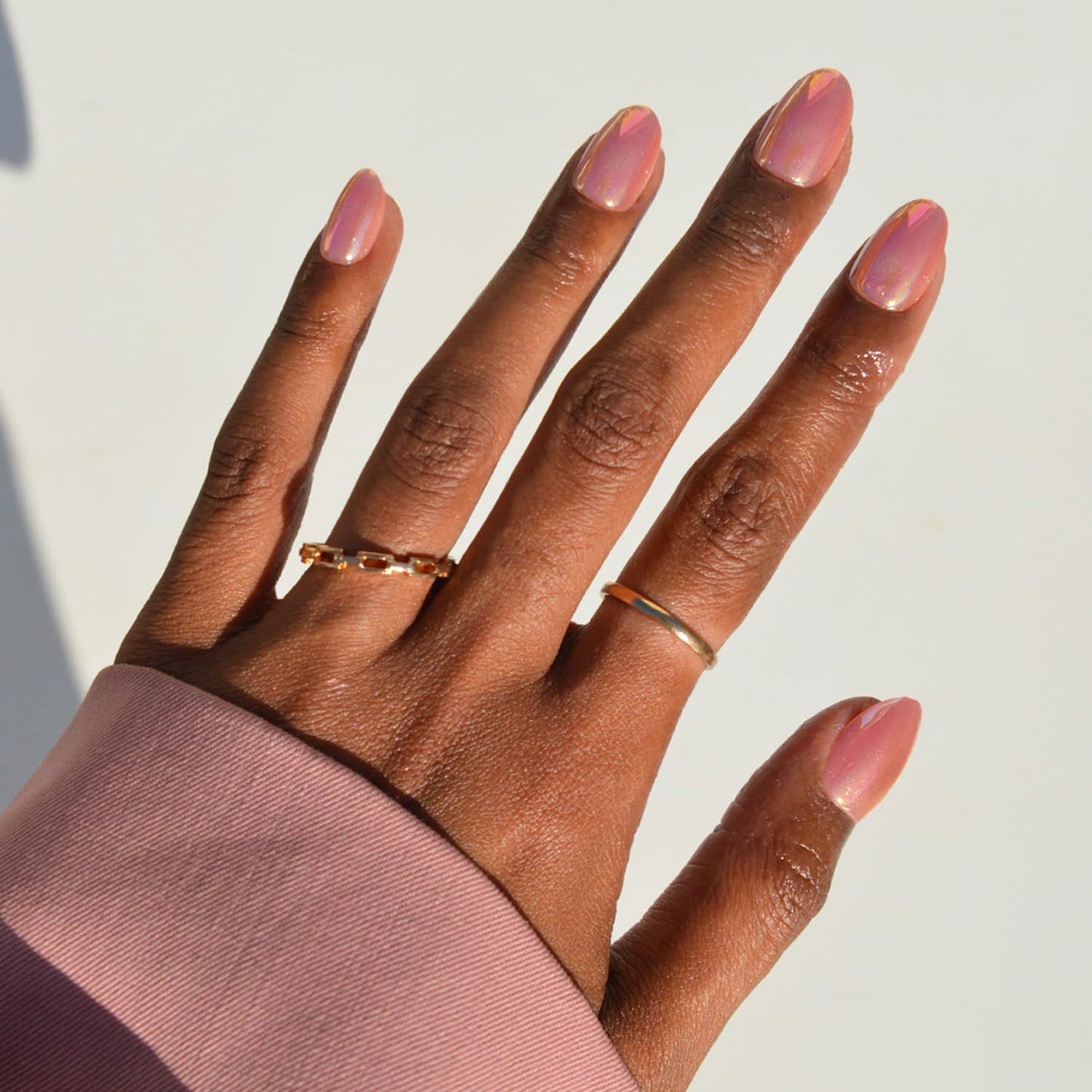 Glamnetic Press On Nails - Cherry Bomb Short Almond Fake Nails with Glossy Red French Tips | 30 Nail Kit with Glue in 15 Sizes