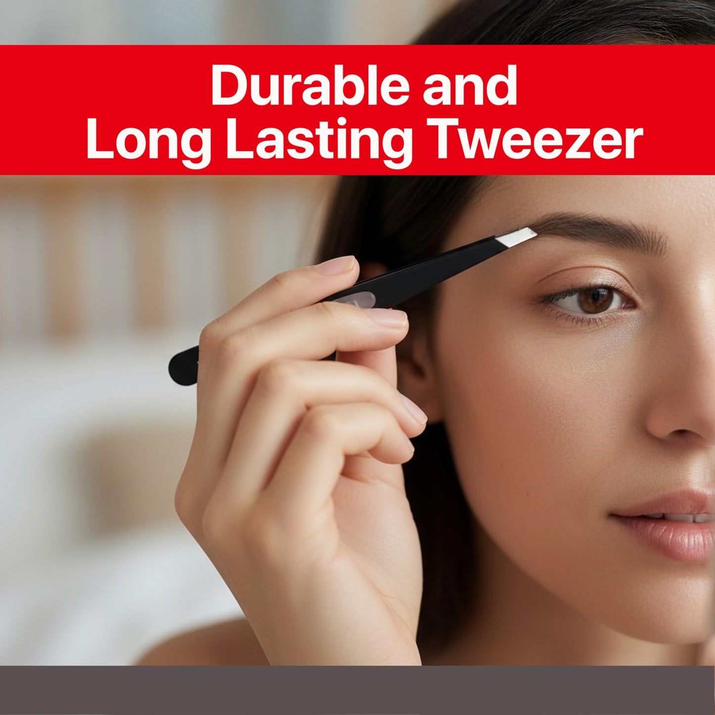 SEKI EDGE SS-518 Amazing Tweezer - Slant Tip with Tension Stopper - Stainless Steel -Black- Crafted with Patented Spring Technology for Precision and Flawless Eyebrow and Hair Removal - Made in Japan
