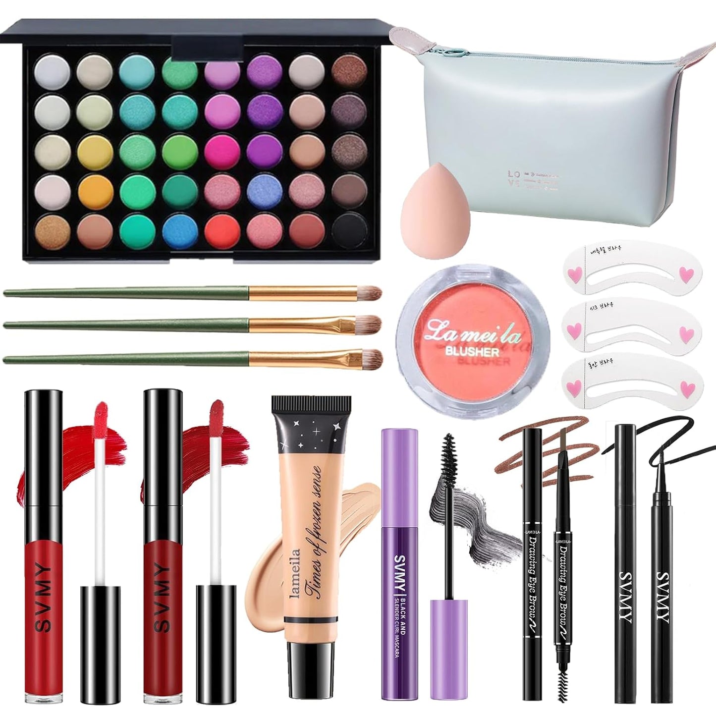 Makeup Set for Women - Complete Makeup Kit for Beginners & Pros | Travel-Friendly, Versatile Palette & Lip Gloss