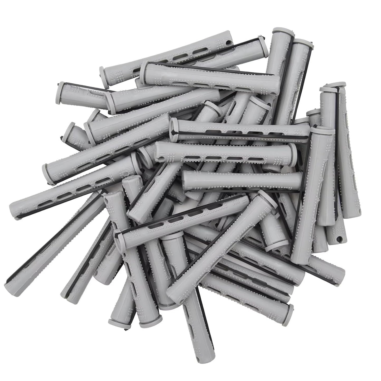 40PCS Perm Rods - Heatless Non-Slip Hair Rollers for Short & Long Hair | 0.59 Inch Grey DIY Hairdressing Tools