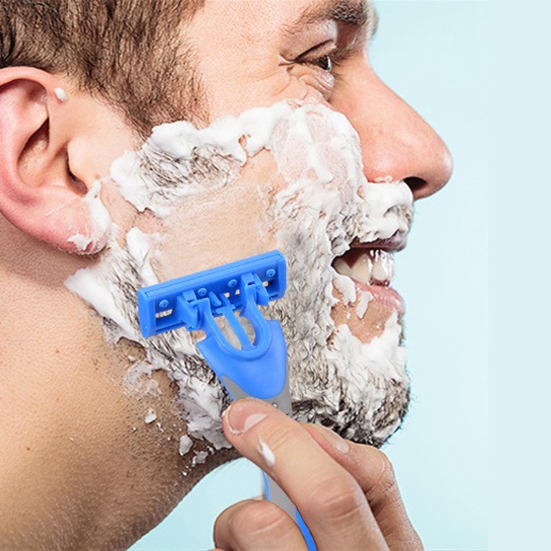 Men's Disposable Razors, 3-Blade Razors with Lubricating Strip and Pivoting Head, | Disposable Mens Razors for Shaving Sensitive Skin 12 count Blue