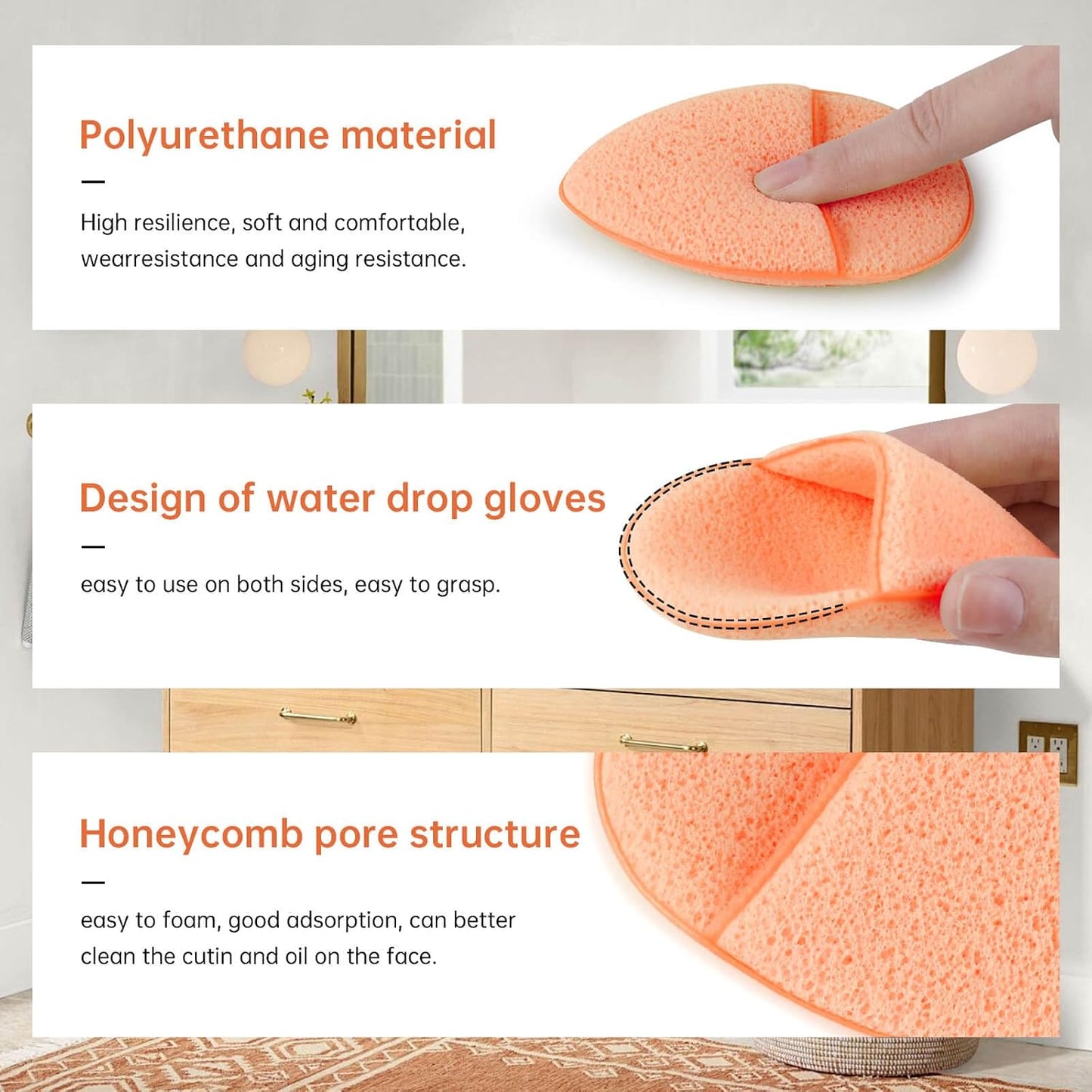 Facial Sponges Set - 6 Colorful Reusable Cleansing Puffs for Makeup Removal & Daily Exfoliation