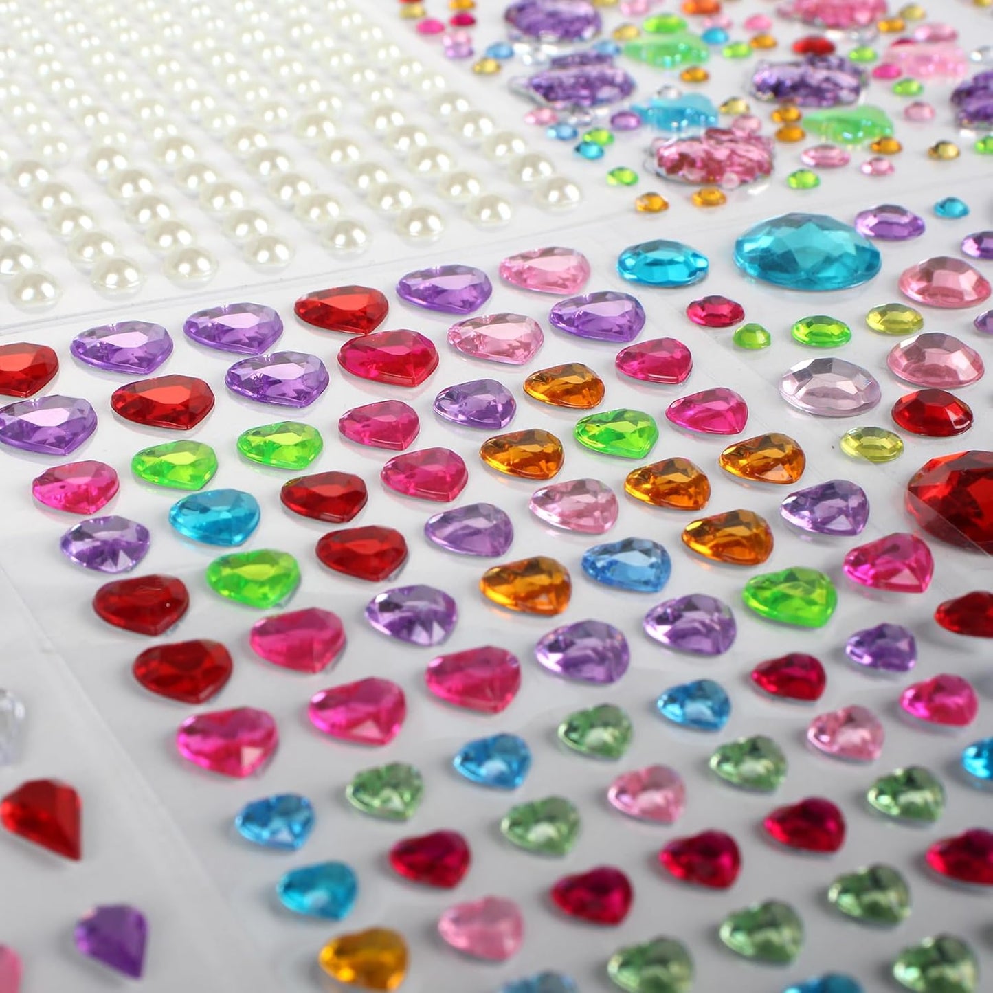Self Adhesive Jewels for Crafts - 3521 Flat Back Plastic Gems | Stickers for Kids & Scrapbooking