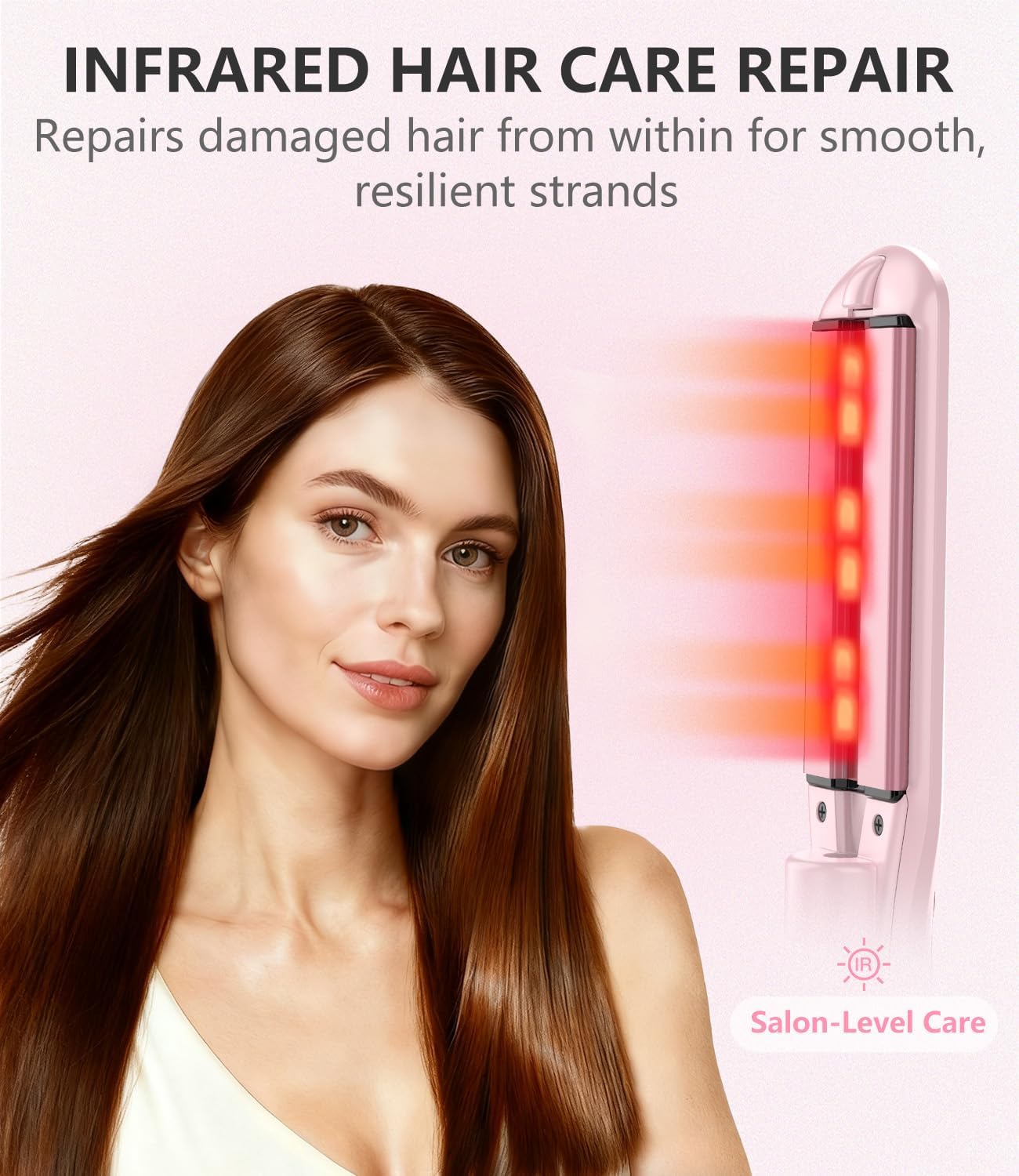 Steam Hair Straightener - 1.5'' Ceramic Flat Iron for Women | 2-in-1 Curler & Straightener, Infrared Technology, Nourishes & Smooths Hair