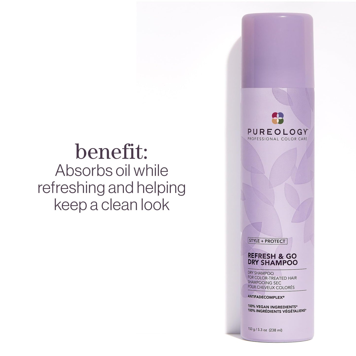 Pureology Style + Protect Refresh & Go Dry Shampoo | For Oily, Color-Treated Hair | Volumizing & Protective Dry Shampoo | Silicone-Free | Vegan | Updated Packaging | 5.3 Oz. |