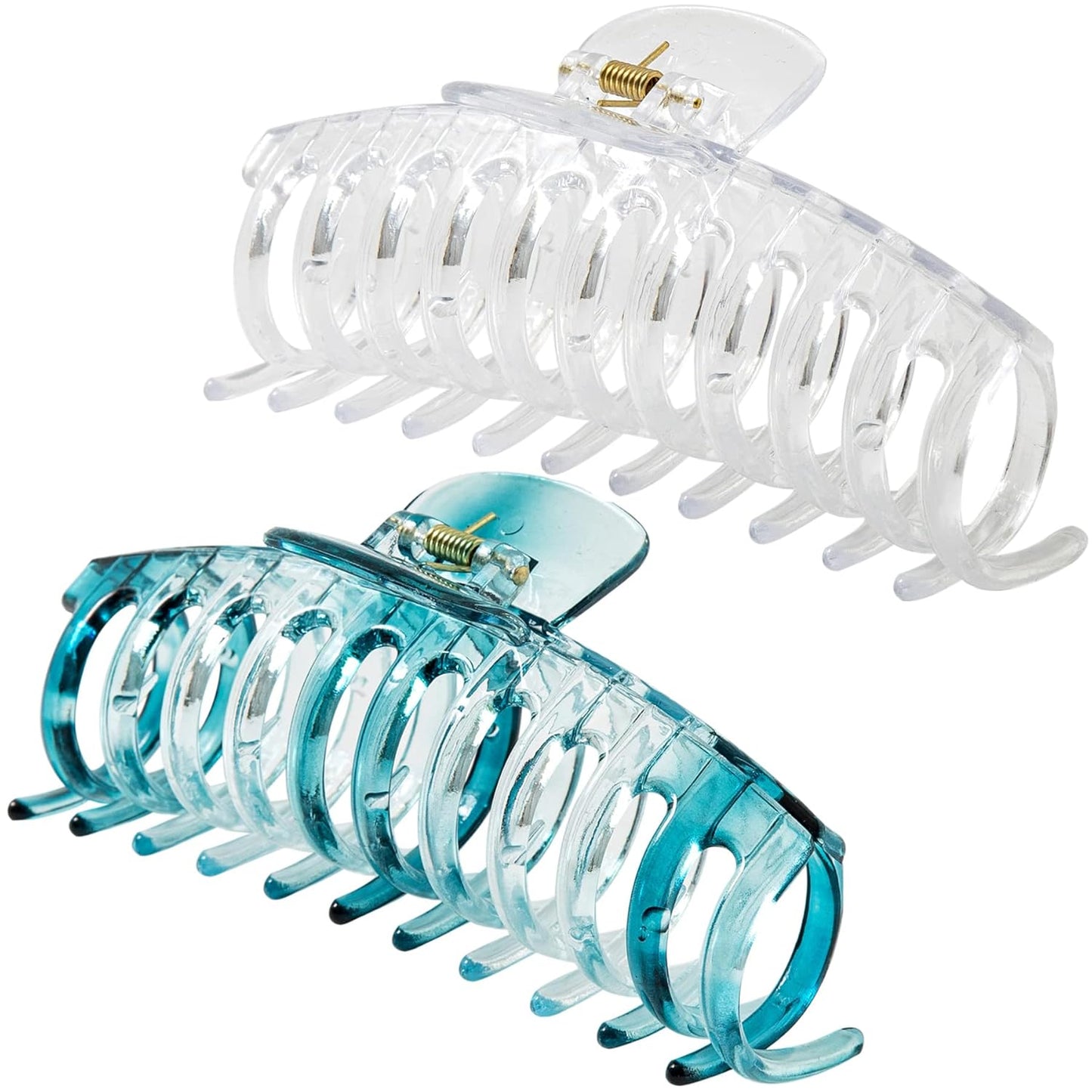 Jumbo Hair Clips for Thick Hair - Long Butterfly Accessories | 5.5 Inch, 2 Pack (Black & Clear)