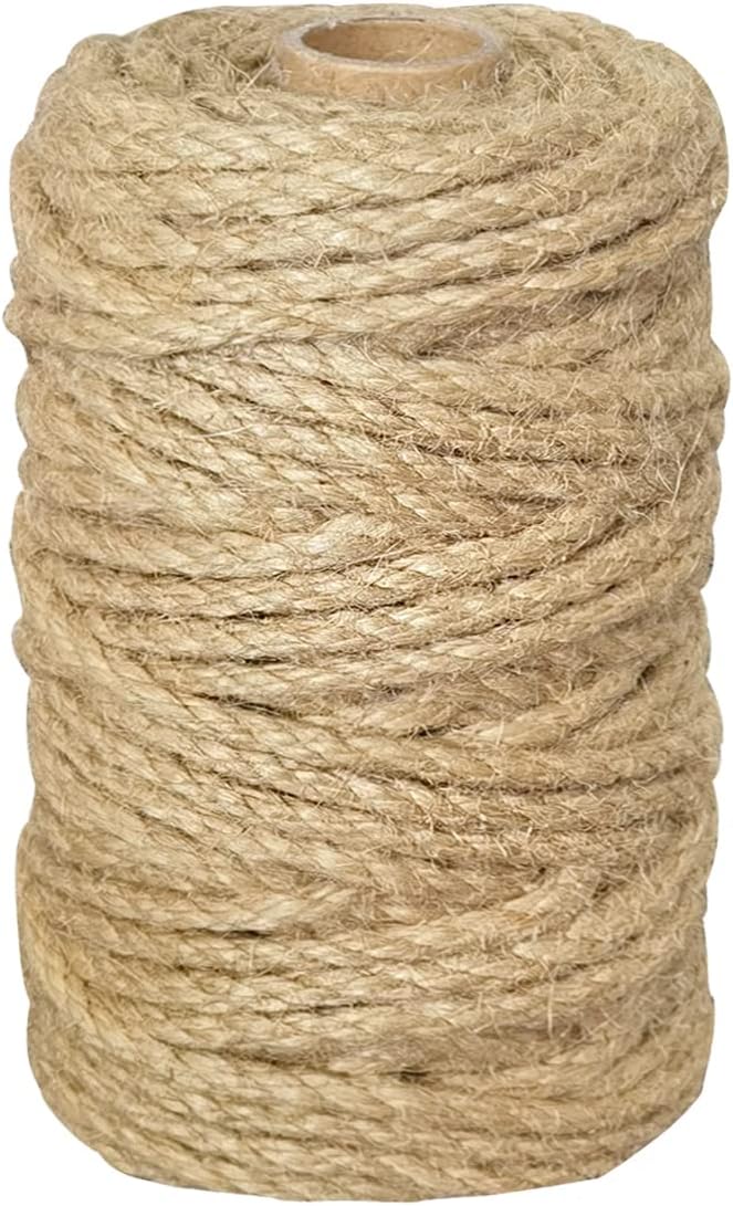 Natural Jute Twine - 600 Feet Craft String for Gift Wrapping, Gardening & Macrame | Brown 2mm