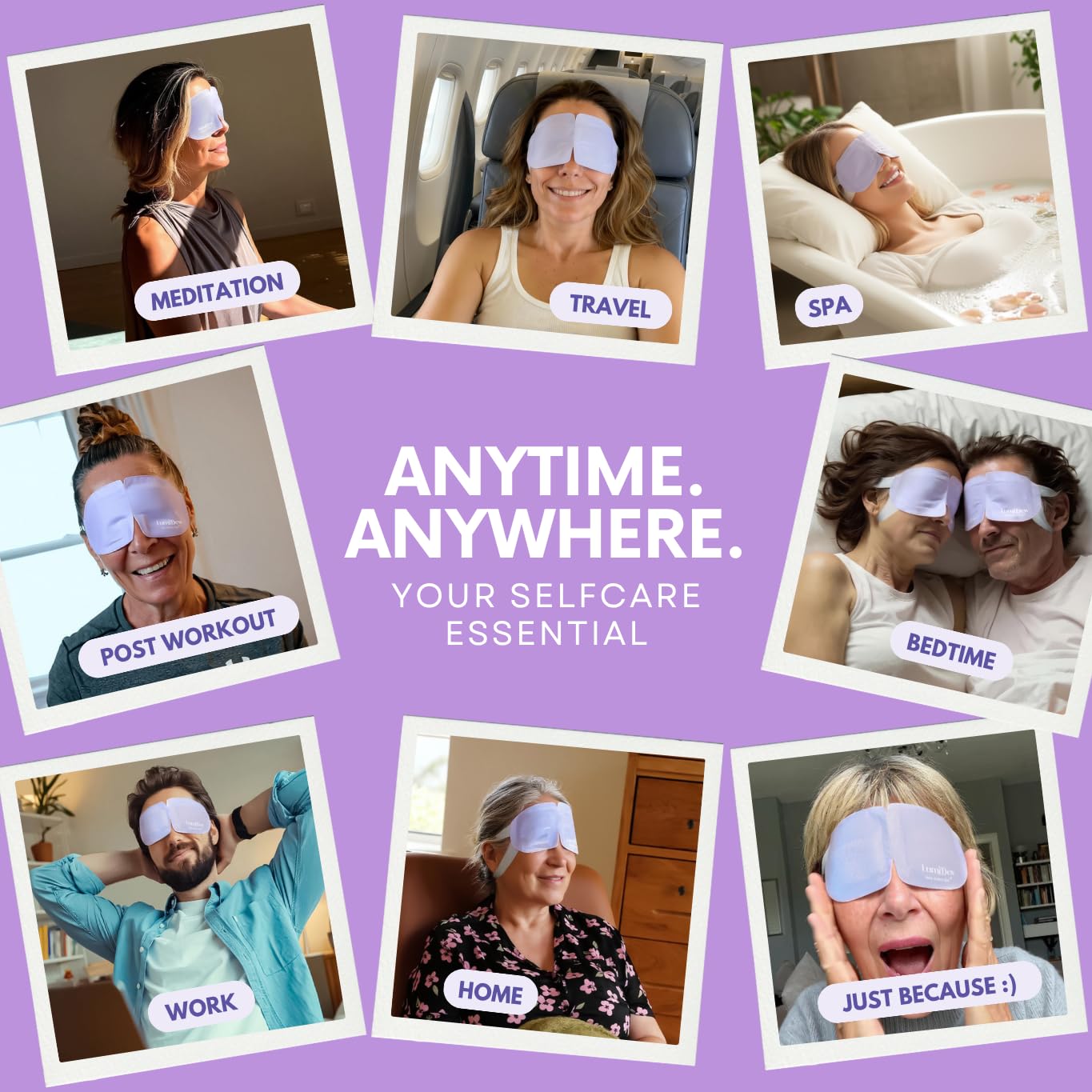 Self-Heating Steam Eye Mask - Warm Compress for Dry Eye Relief | 16 Pack, Unscented Spa Essentials