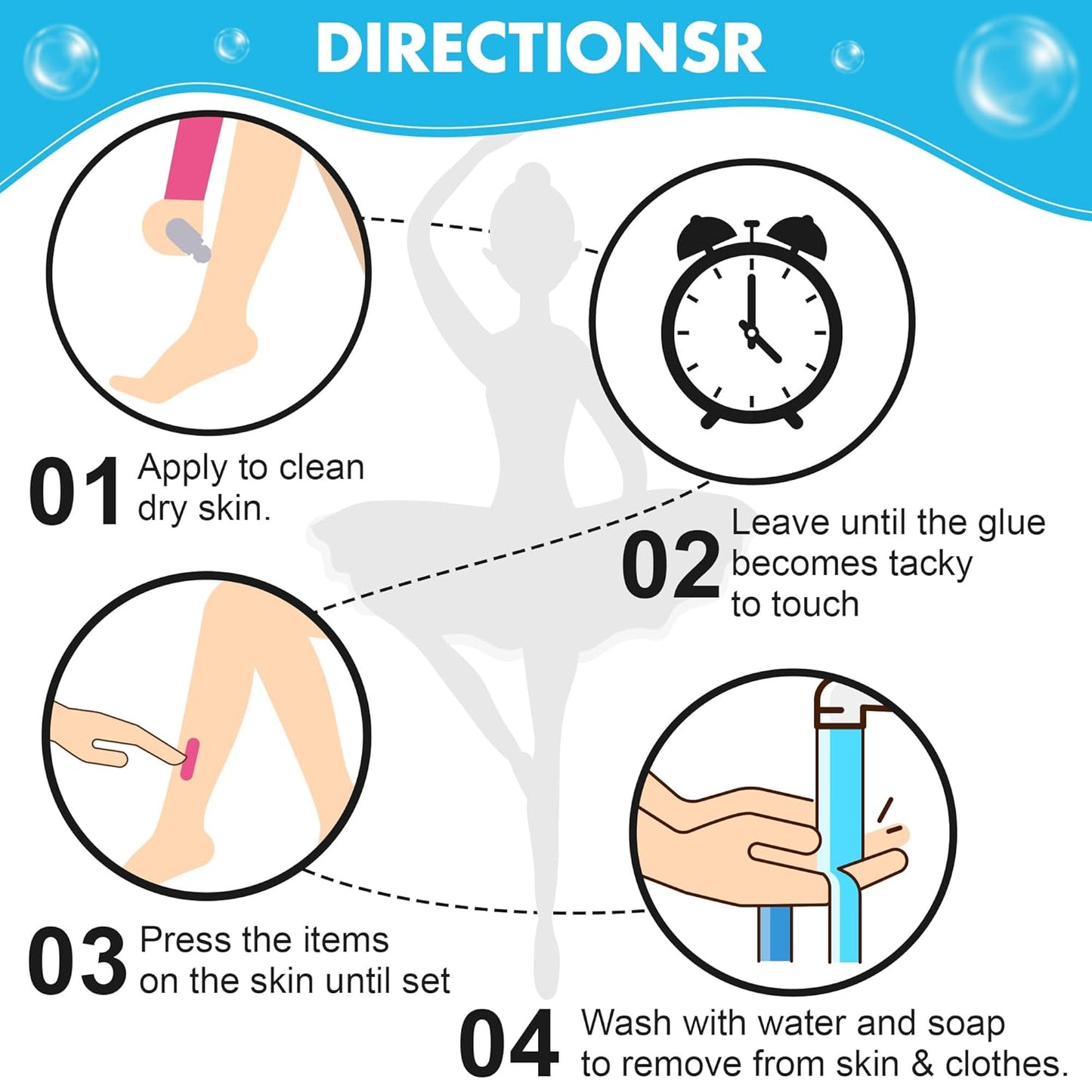 Metal Roll-On Body Glue - Sweat Resistant Adhesive for Dancers | 2 Oz, Residue-Free Skin Adhesive