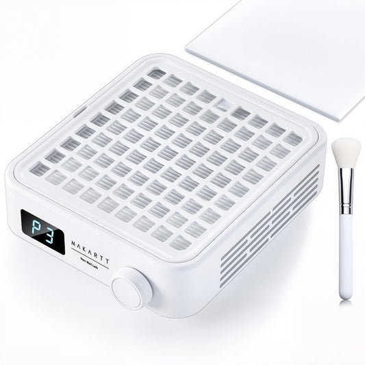 Makartt PocketSized Nail Dust Collector – Powerful Dust Collector Nail Tech Quite Suction Machine for Acrylic Nails Manicure & Pedicure Salon & Home Use Includes 10pcs Filters & Dust Brush
